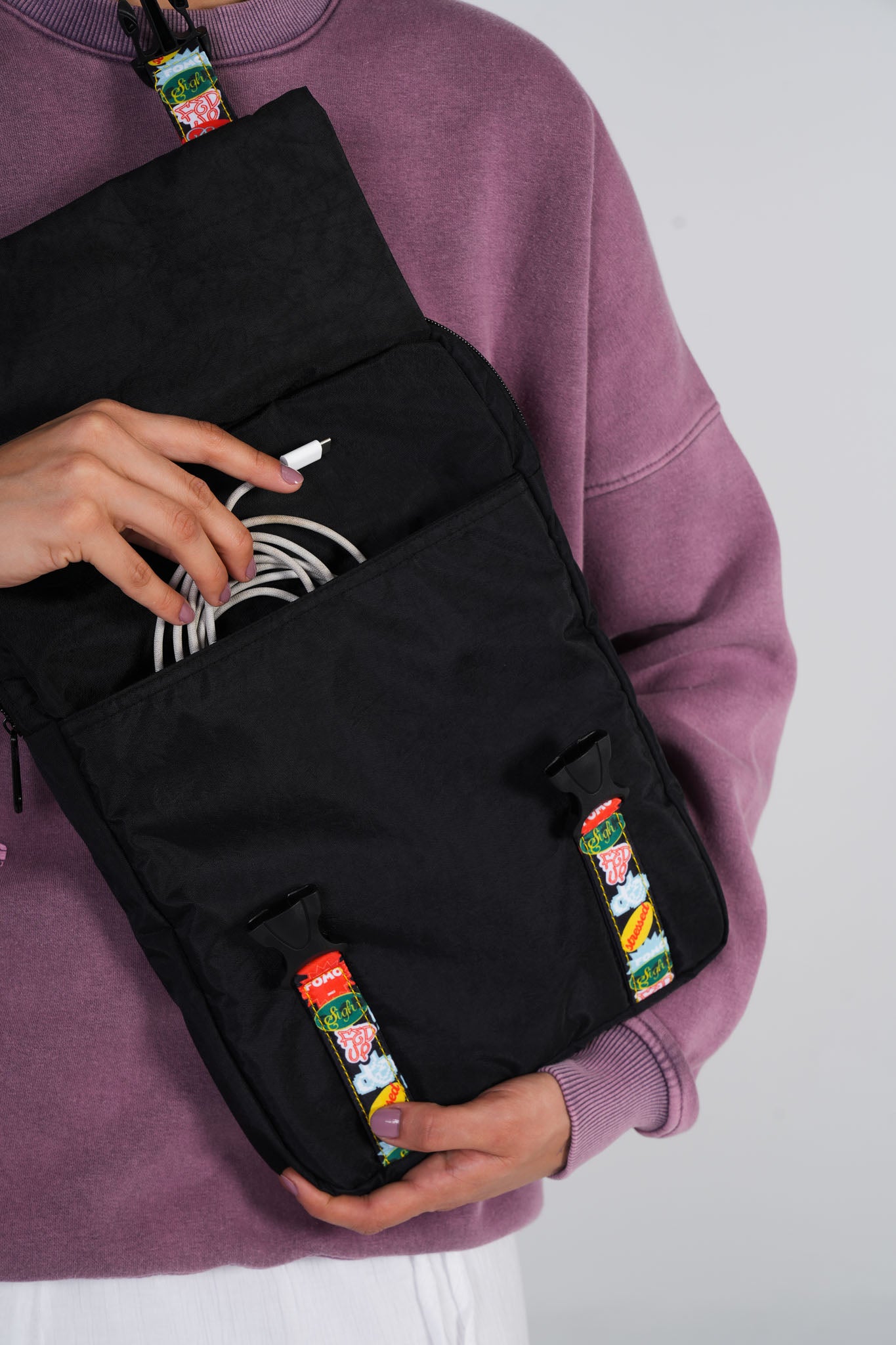 Stressed Laptop Sleeve in Black