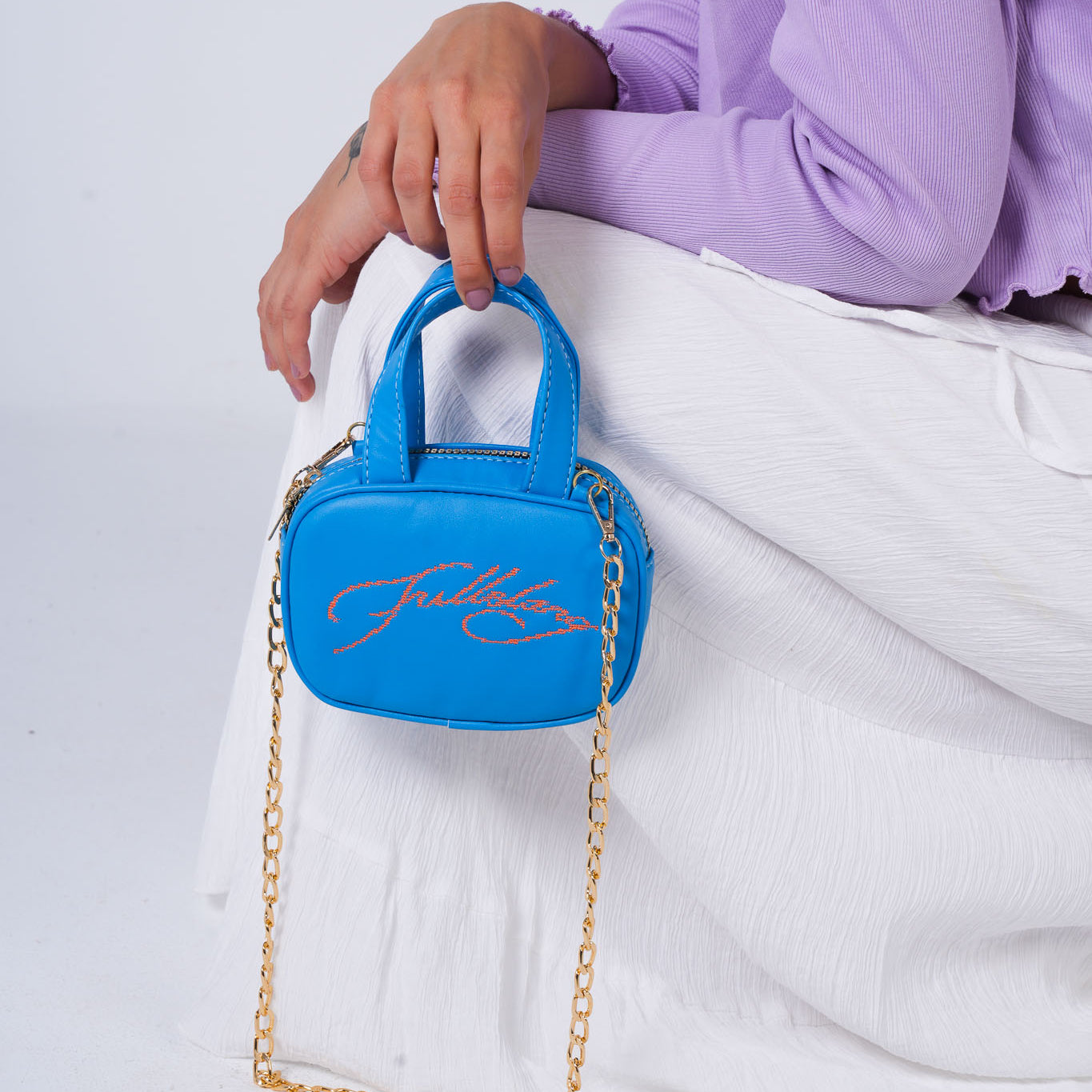 Blue Micro Leather Bag