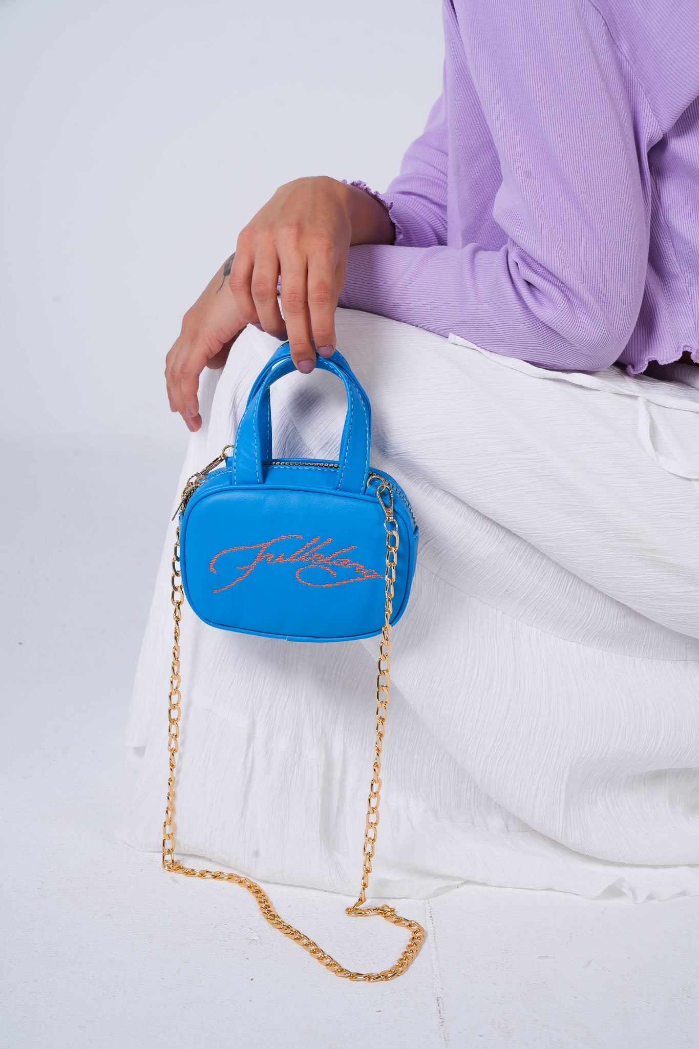 Blue Micro Leather Bag