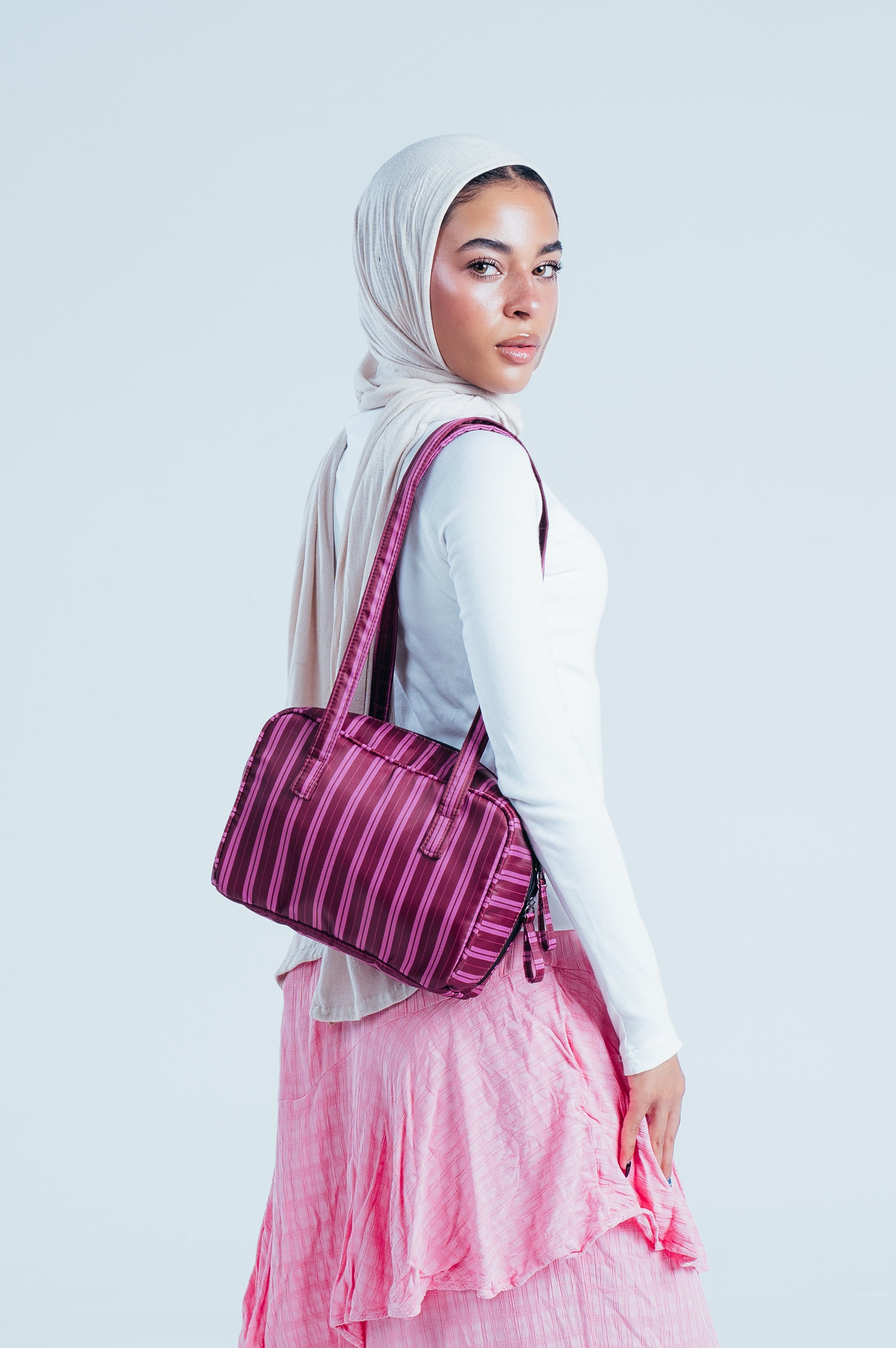 Cherry Striped Shoulder Bag