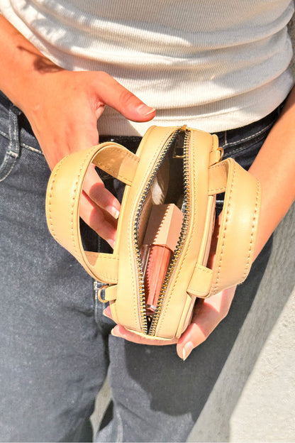 Beige Micro Leather Bag