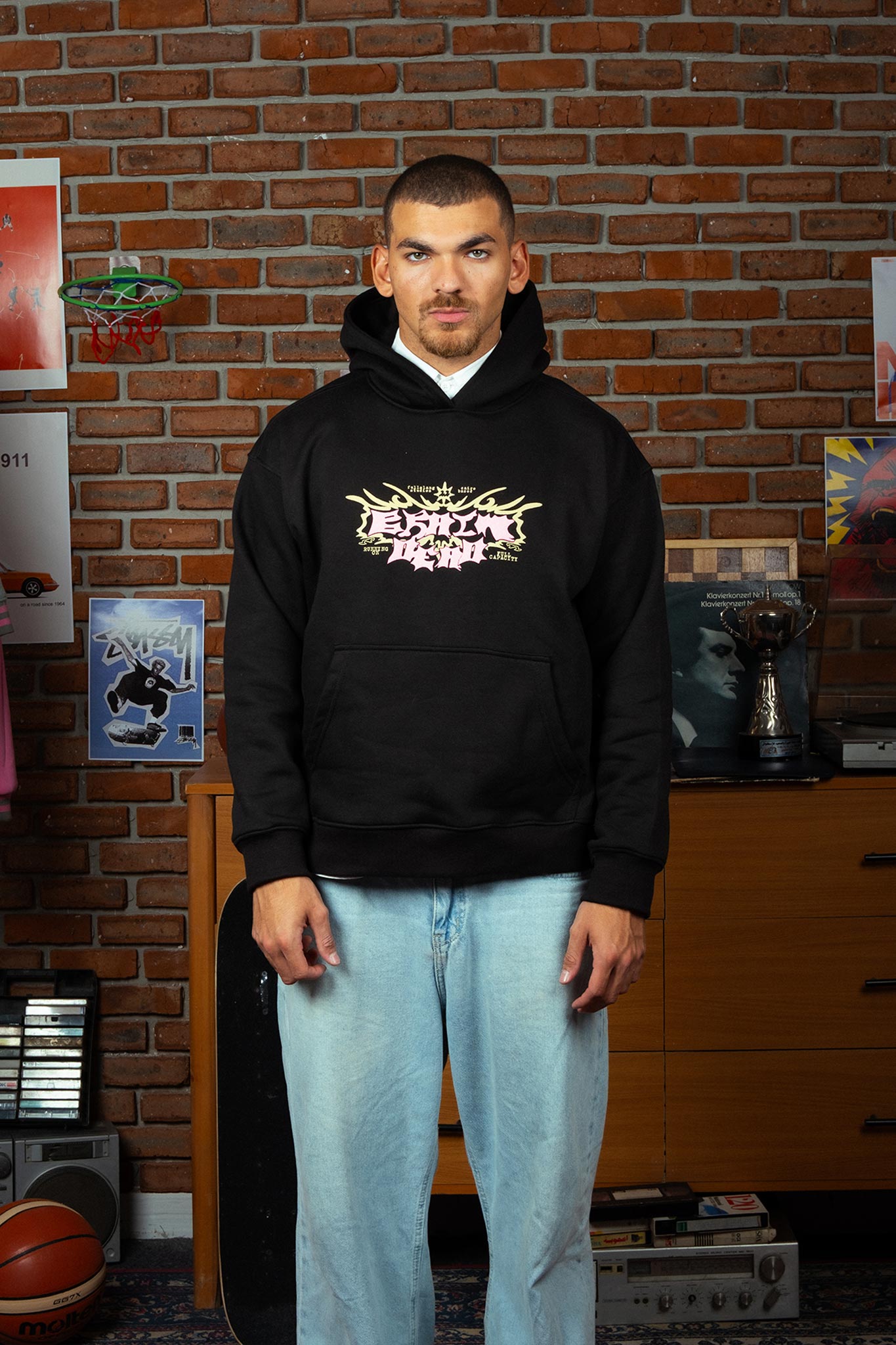 Brain Dead Hoodie In Black