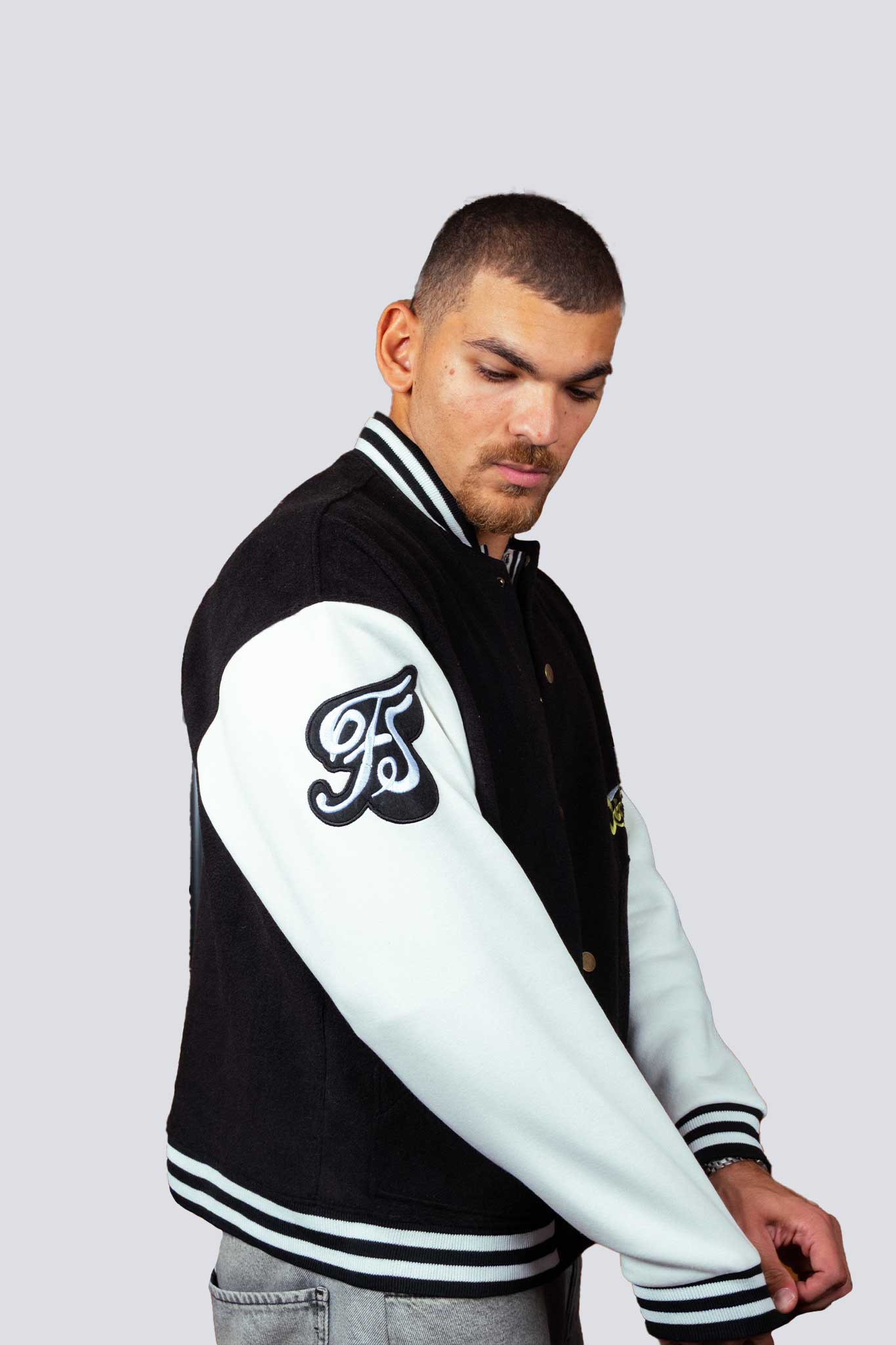 Plain Black Varsity Jacket