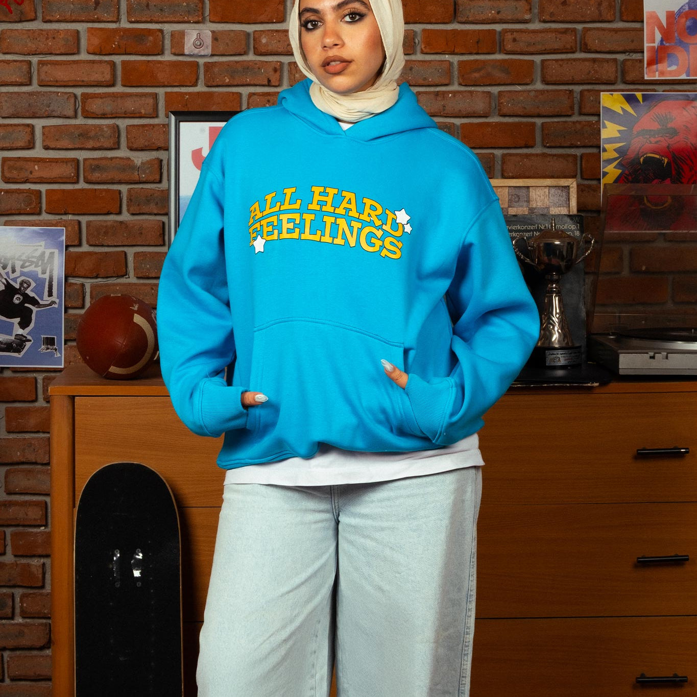 Hard Feelings Hoodie In Blue