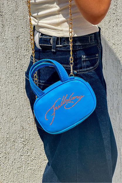 Blue Micro Leather Bag