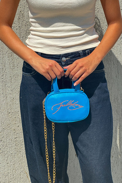 Blue Micro Leather Bag