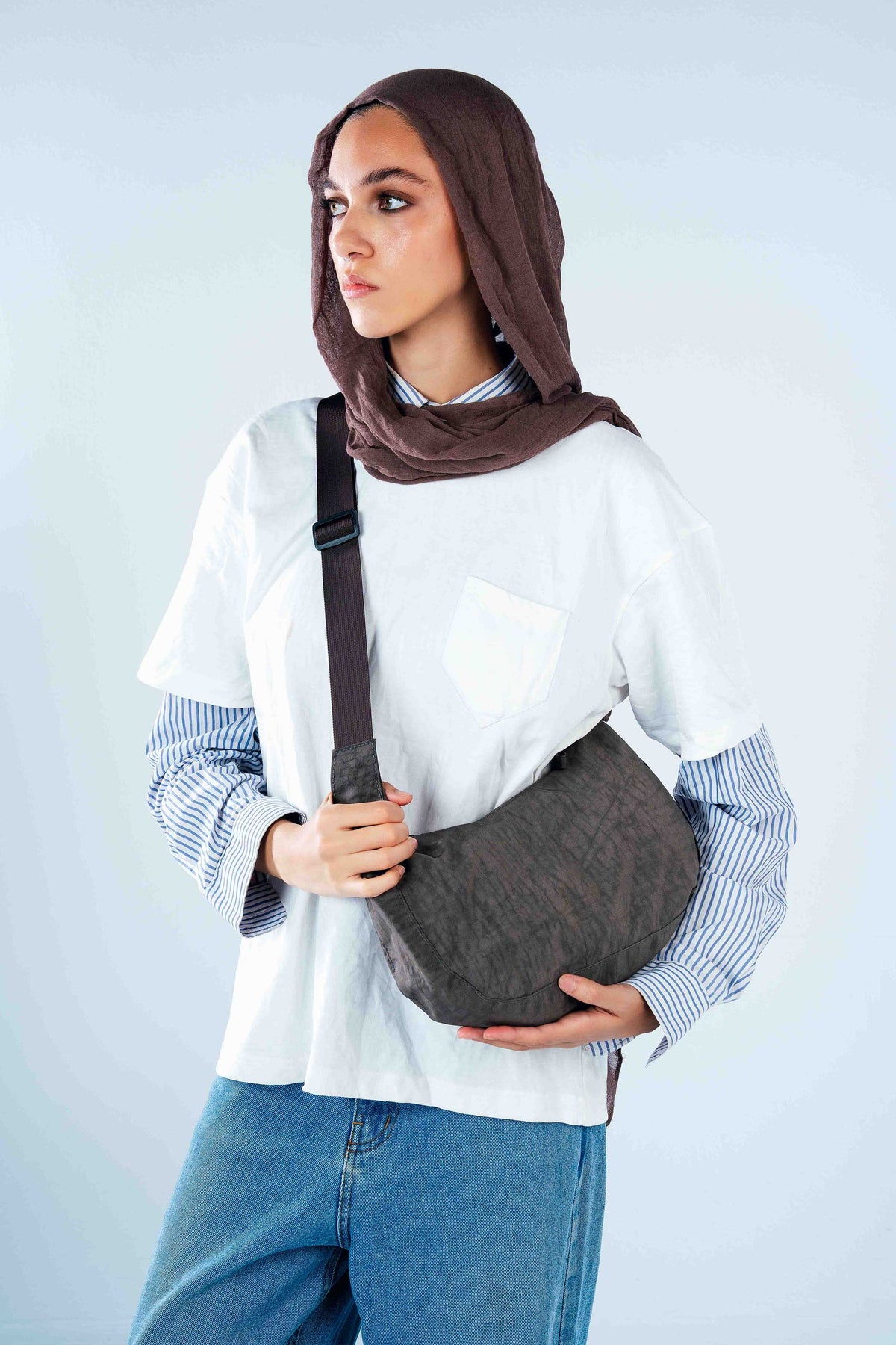 Brown Crescent Bag