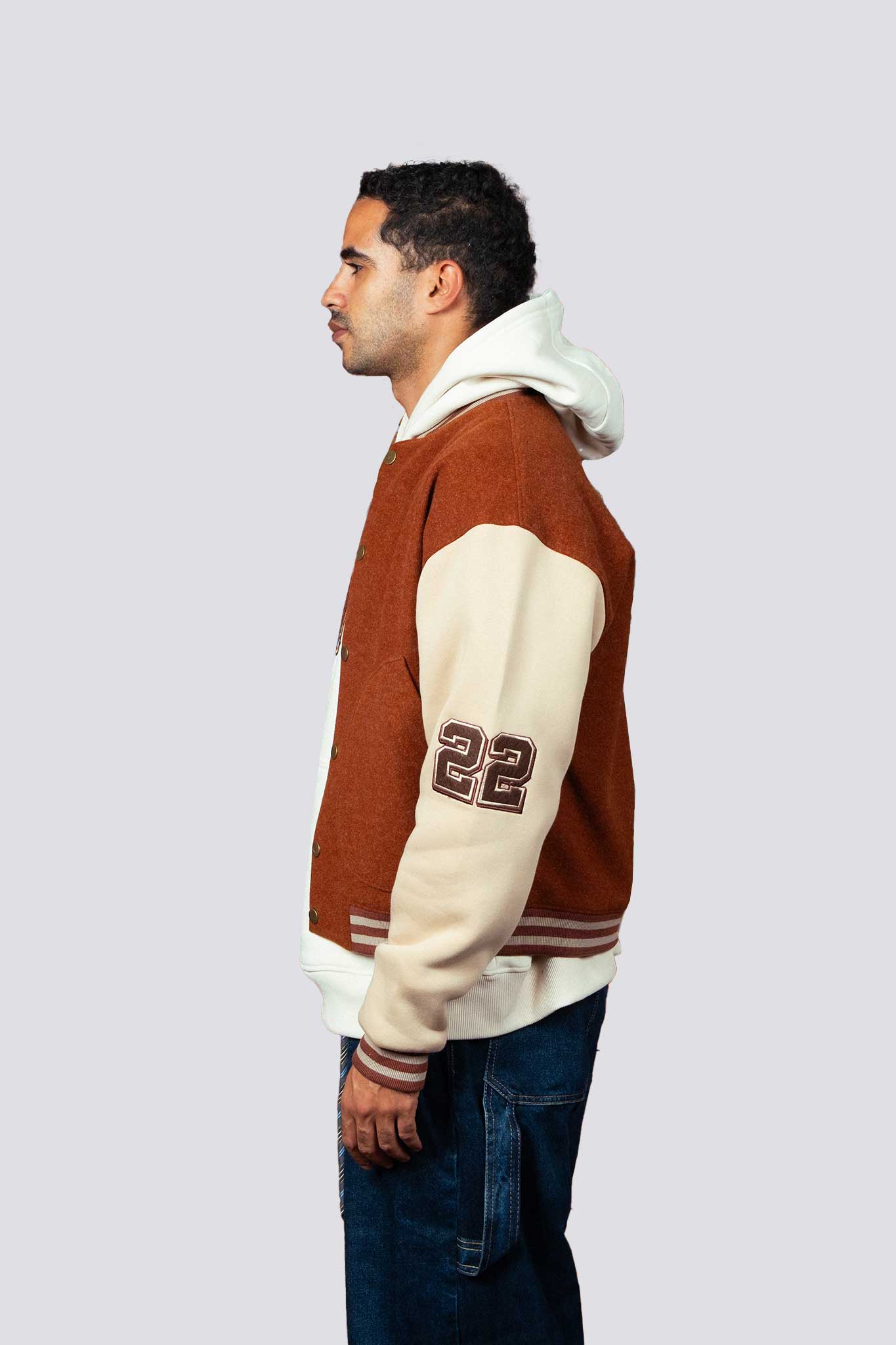 Plain Brown Varsity Jacket
