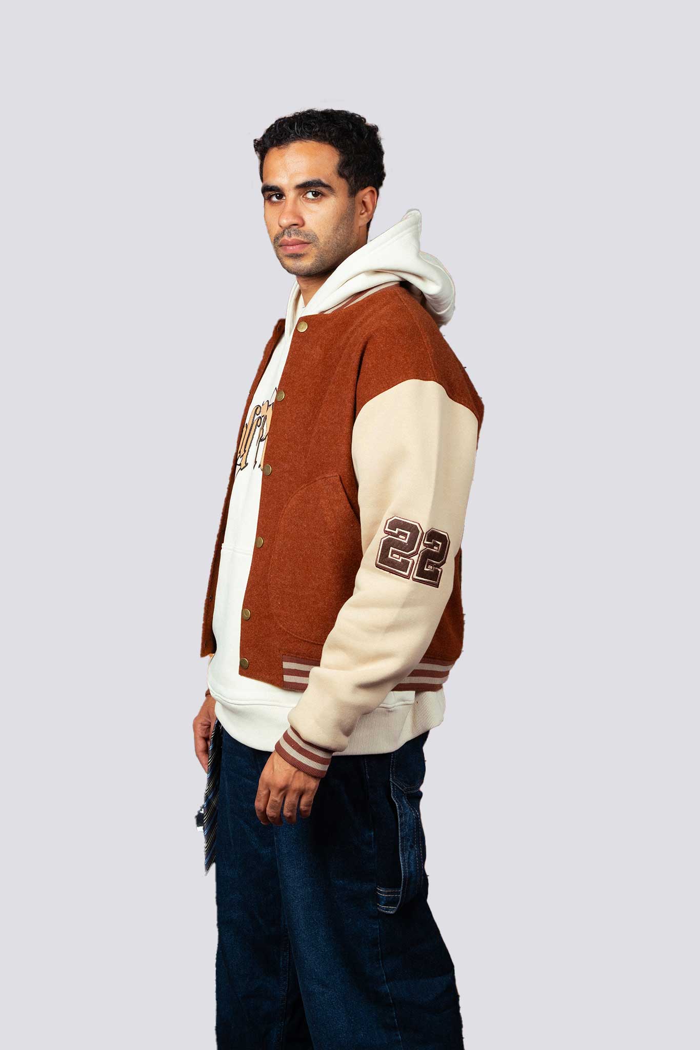 Plain Brown Varsity Jacket