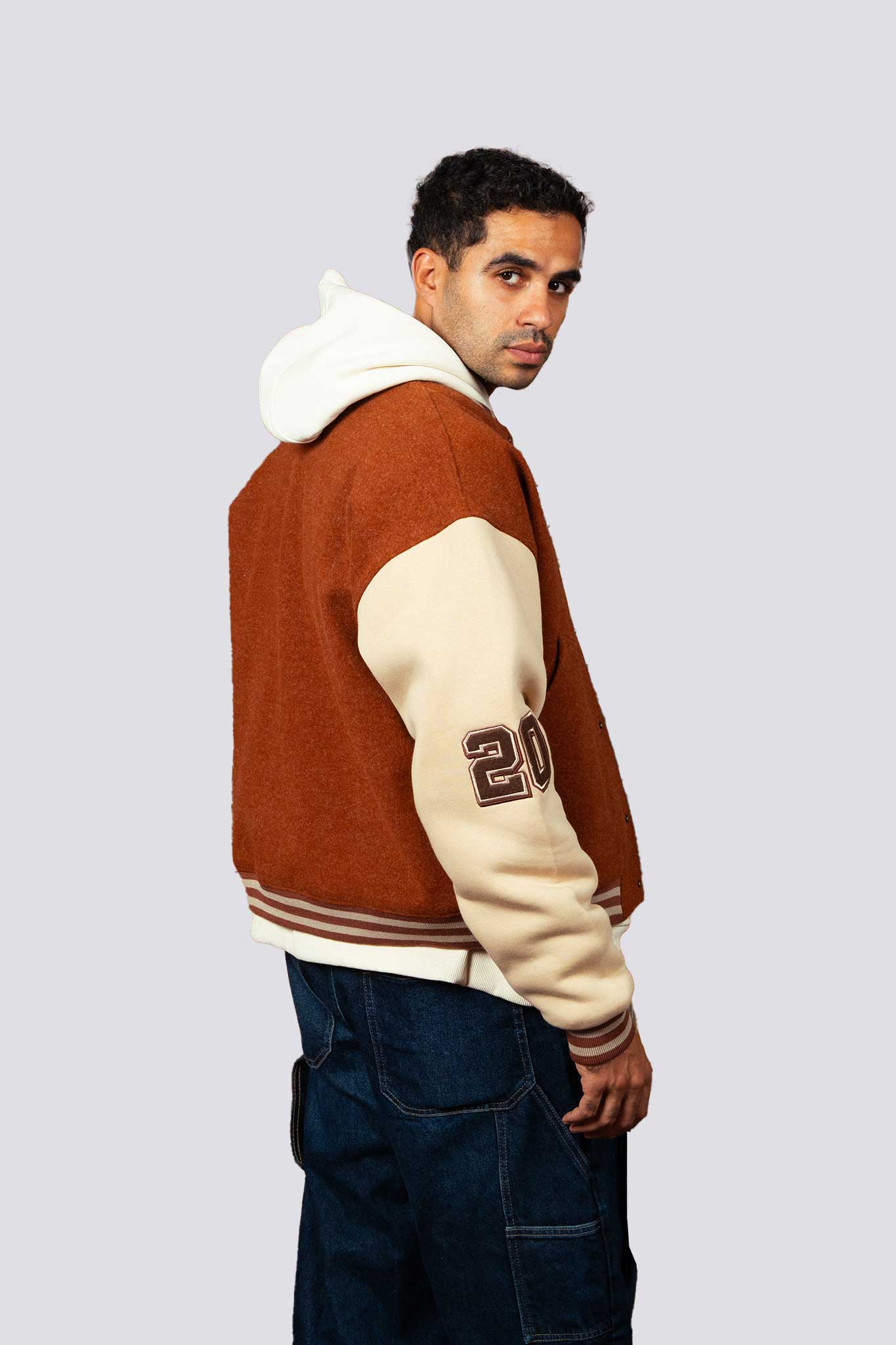 Plain Brown Varsity Jacket