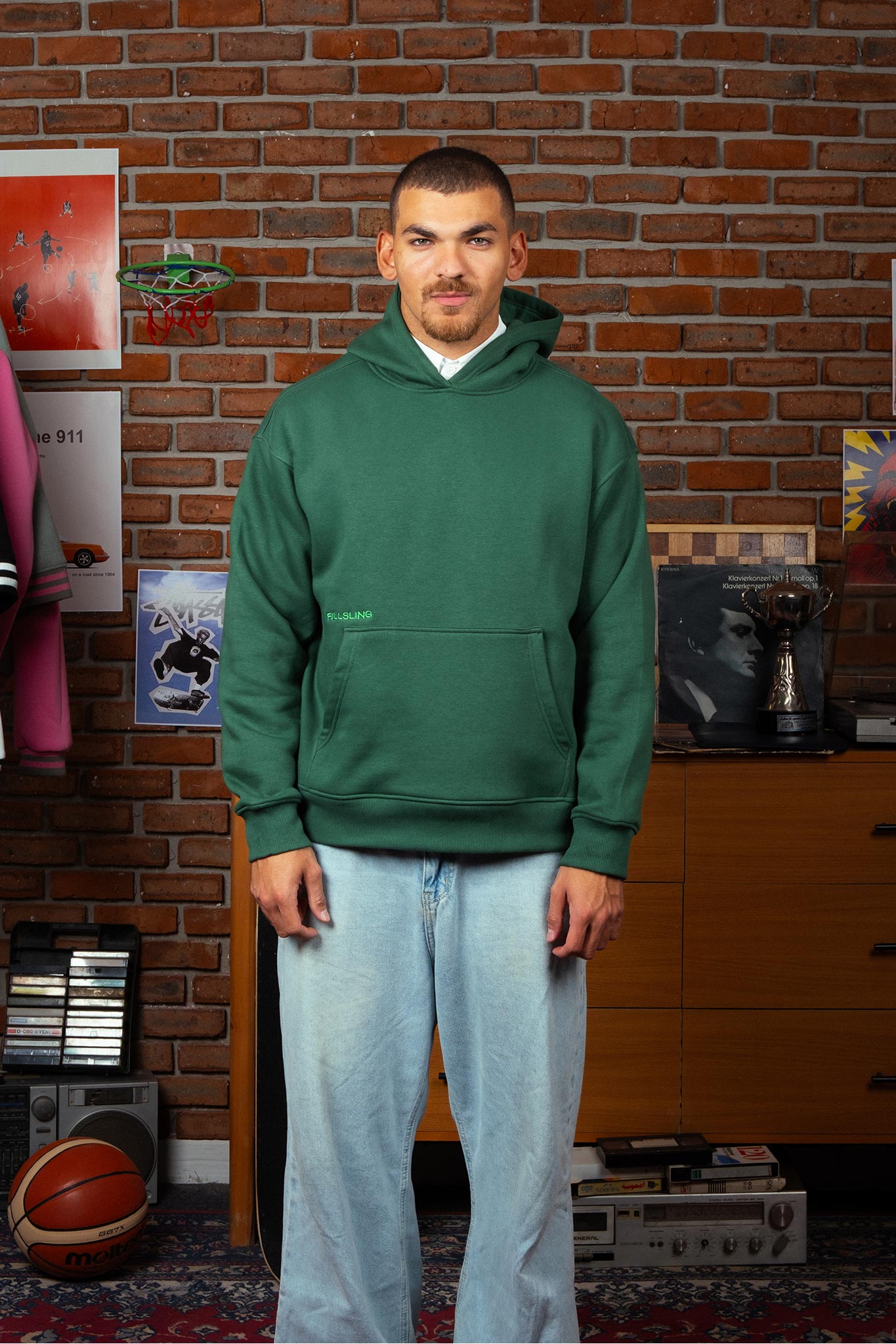 Green Plain Hoodie