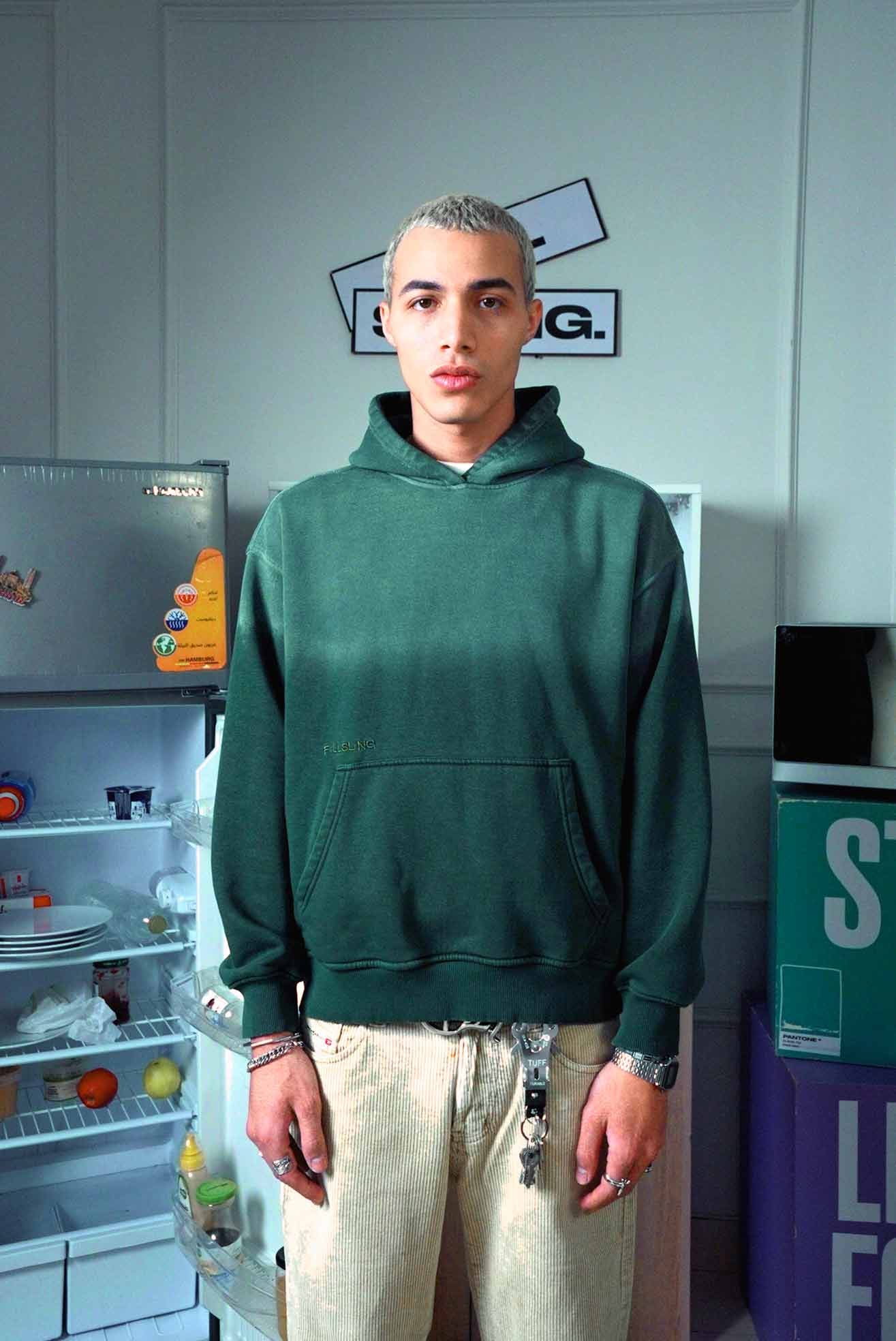 Green Ombre Washed Hoodie