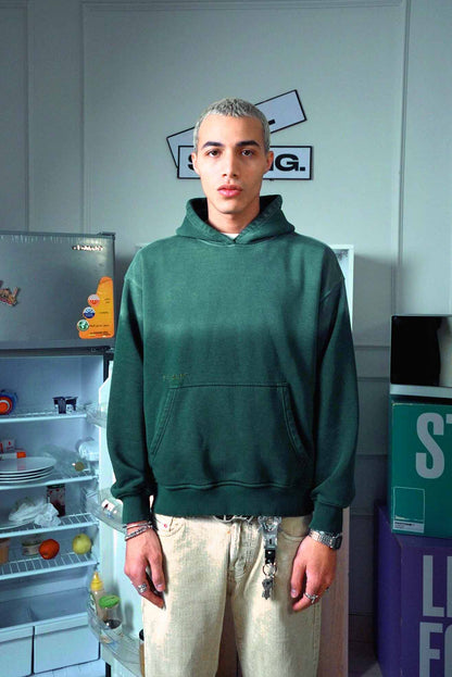 Green Ombre Washed Hoodie