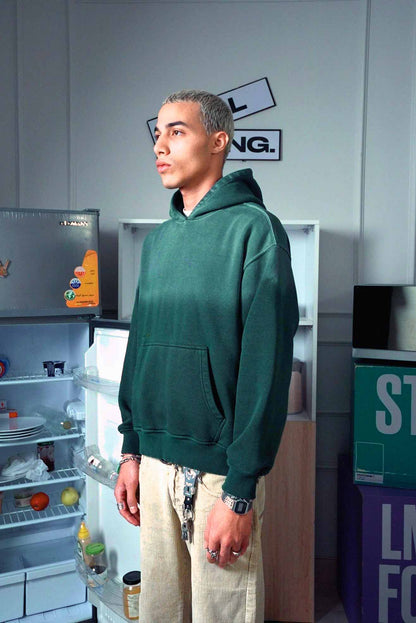 Green Ombre Washed Hoodie