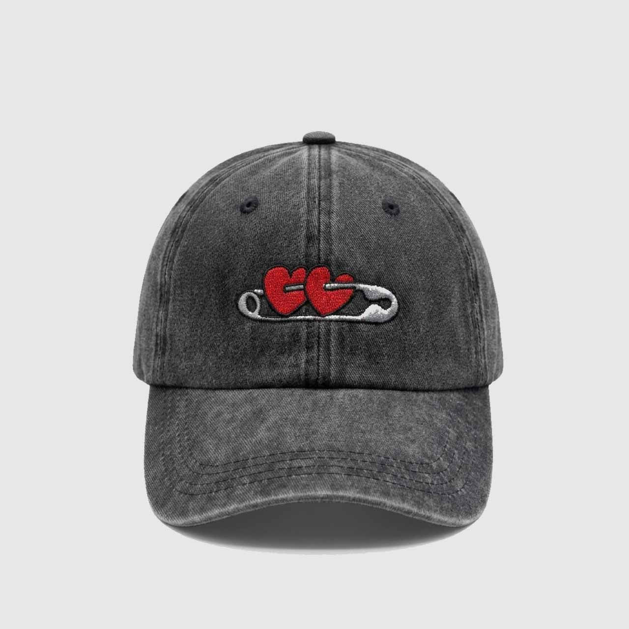 Heart Pinned Black Cap