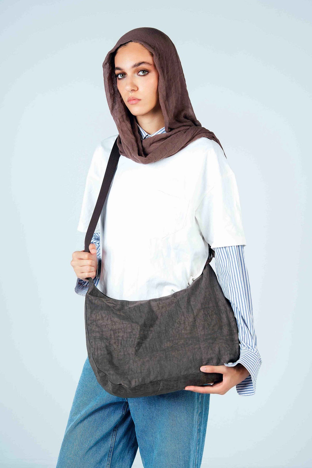 Brown Crescent Bag