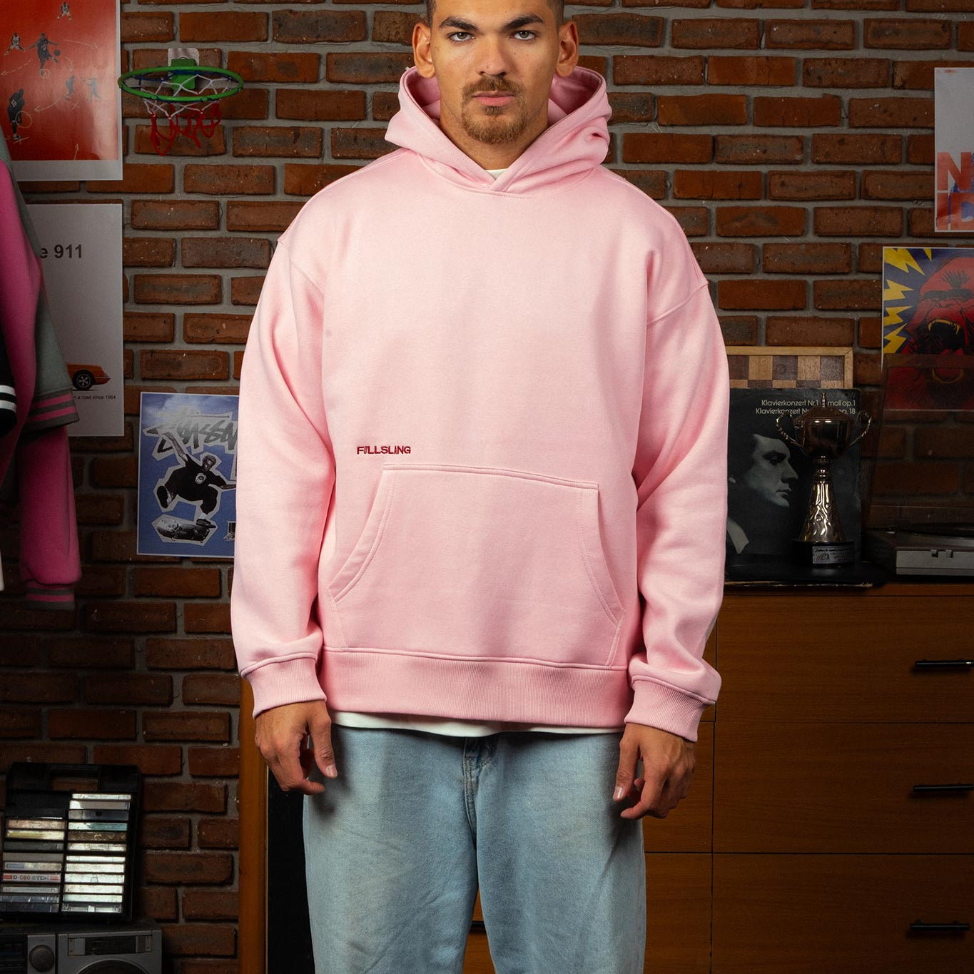 Pink Plain Hoodie