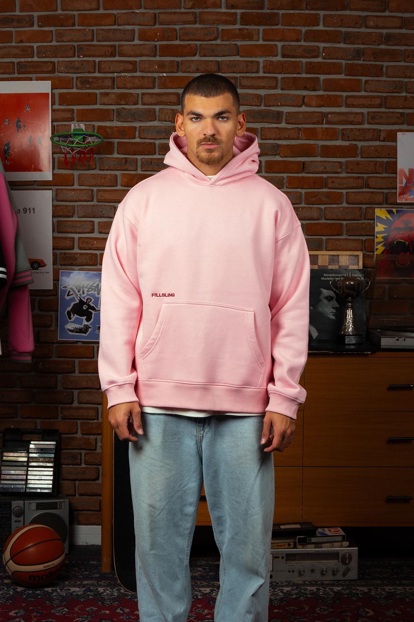 Pink Plain Hoodie