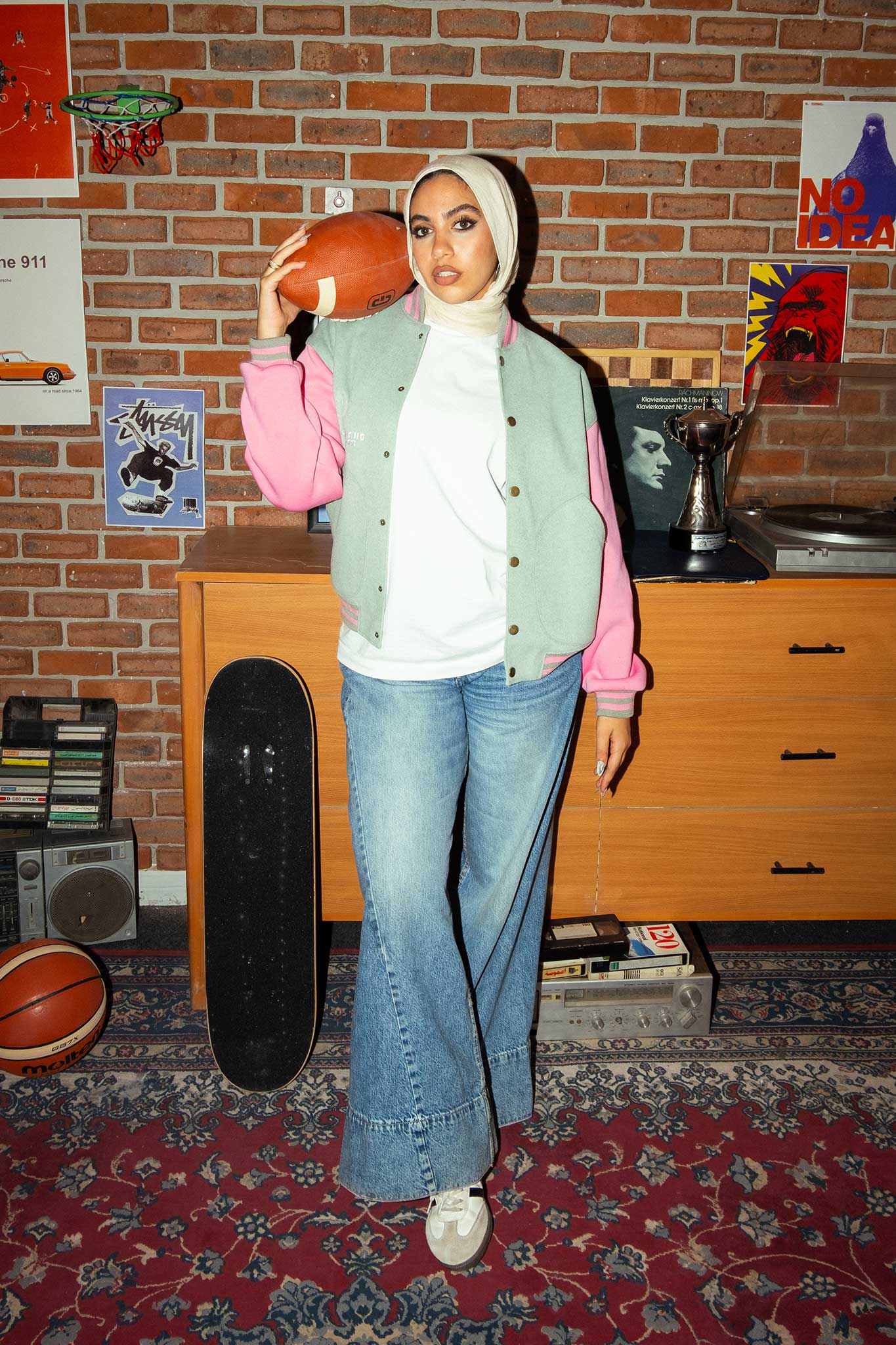 Plain Pink Varsity Jacket