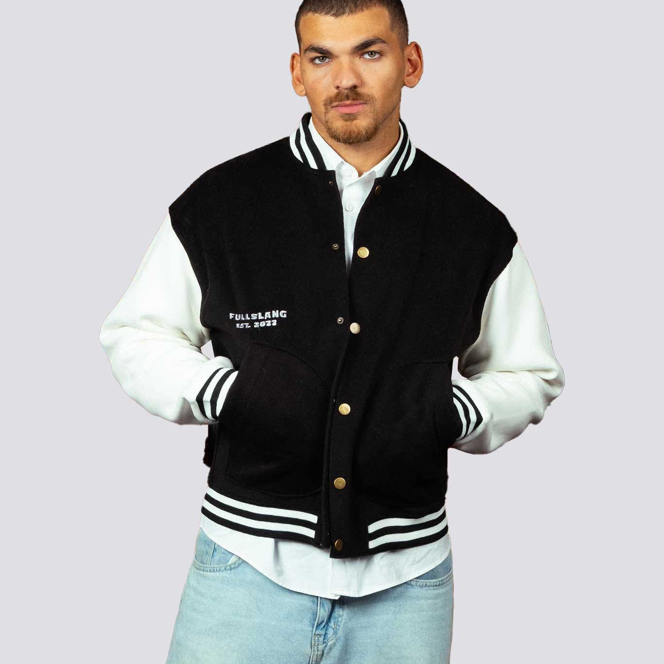Plain Black Varsity Jacket