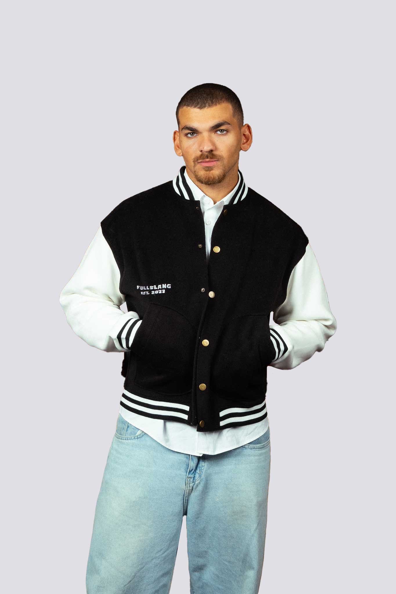 Plain Black Varsity Jacket