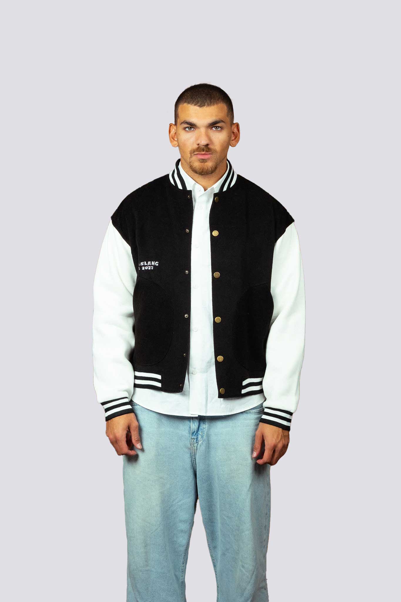 Plain Black Varsity Jacket