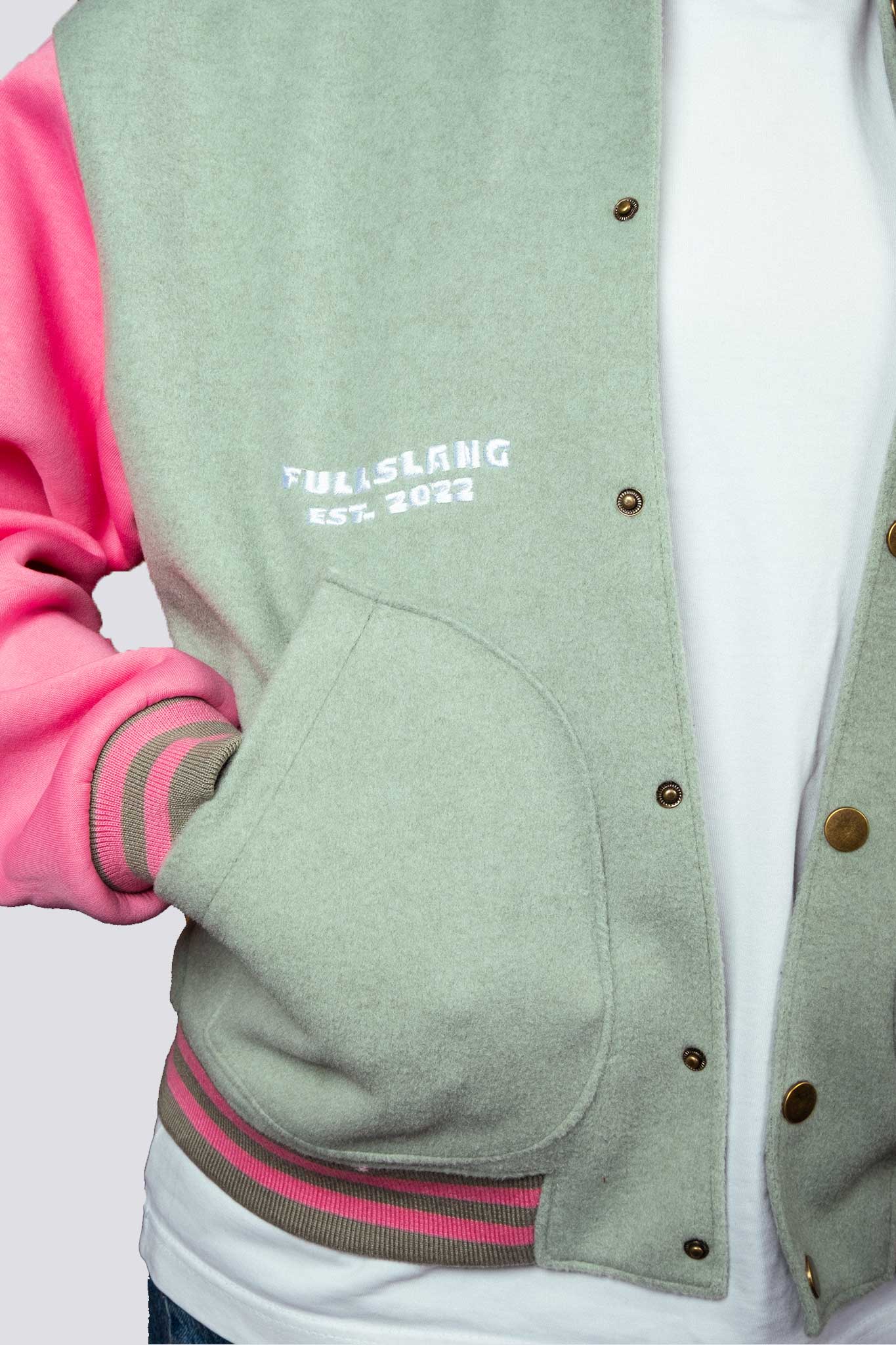 Plain Pink Varsity Jacket