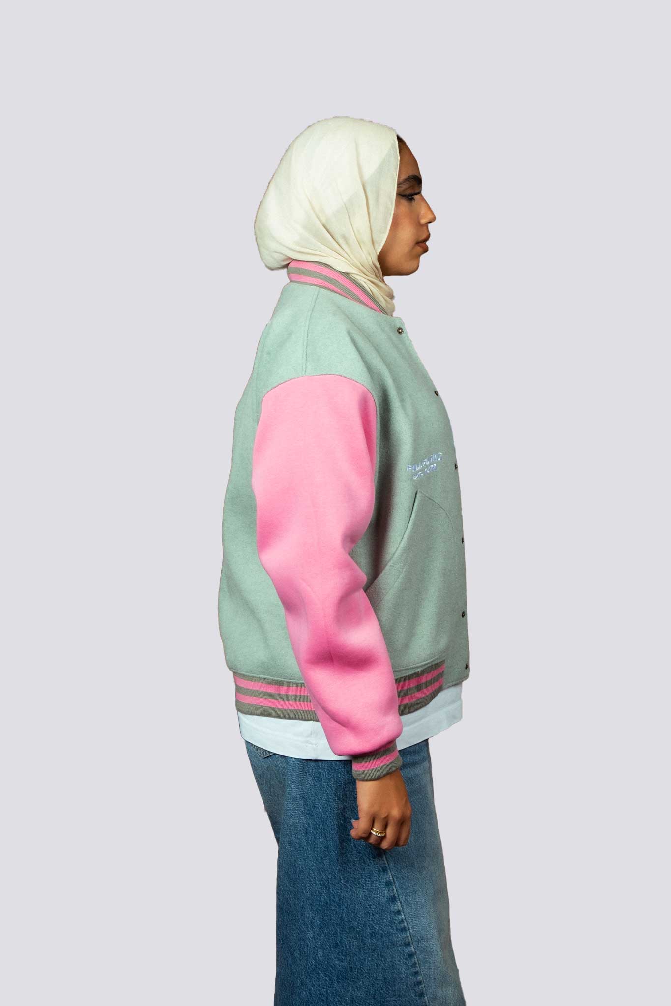 Plain Pink Varsity Jacket