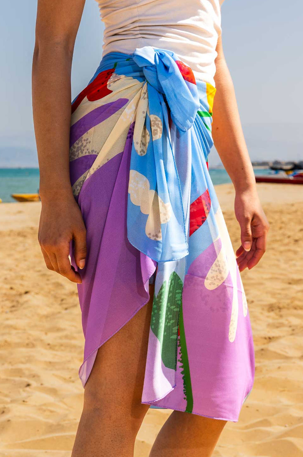Red Pedals Beach Coverup