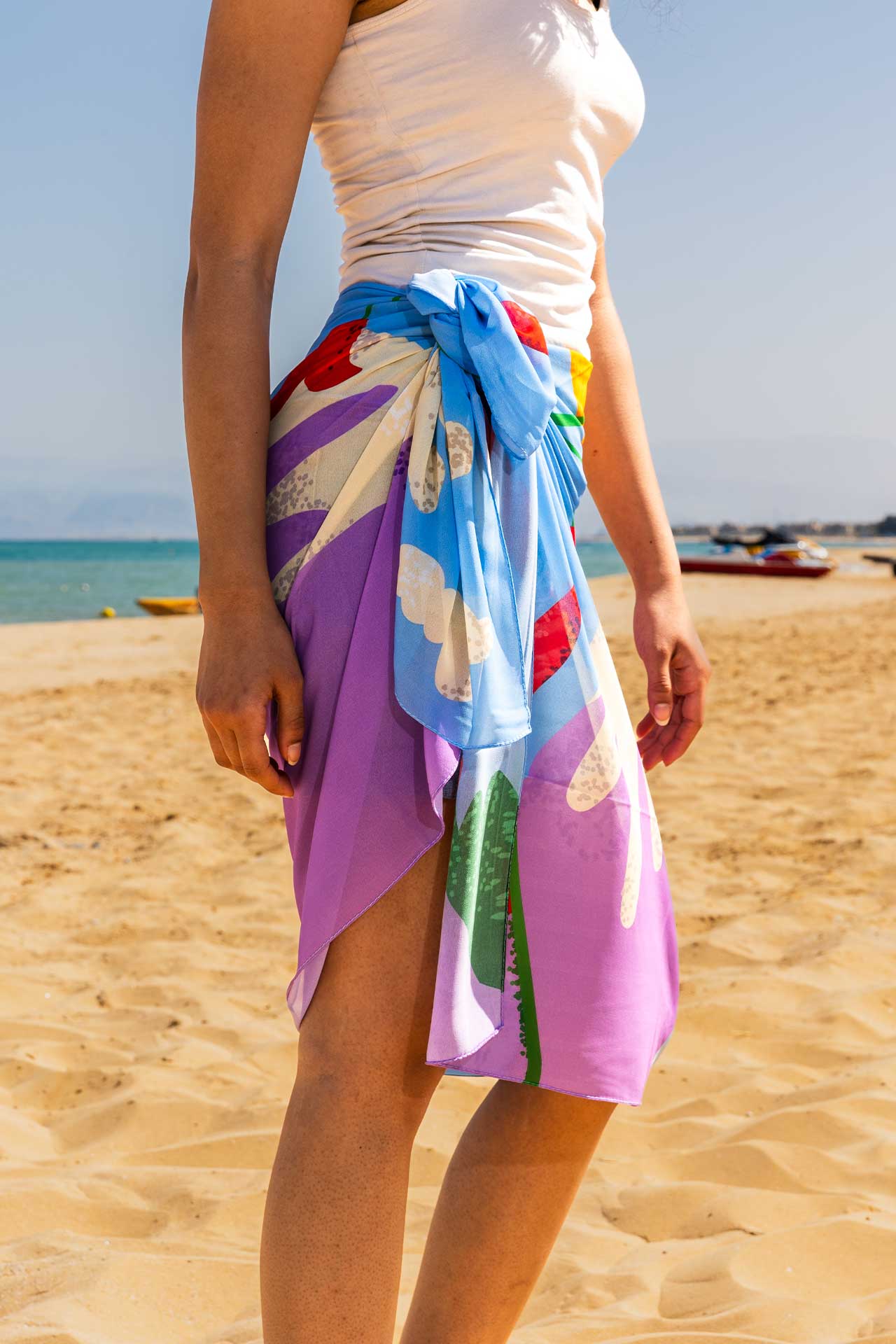 Red Pedals Beach Coverup