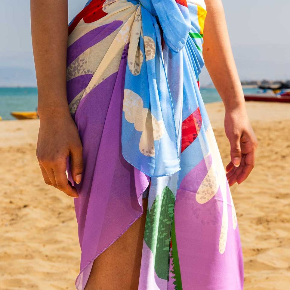 Red Pedals Beach Coverup