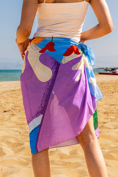 Red Pedals Beach Coverup