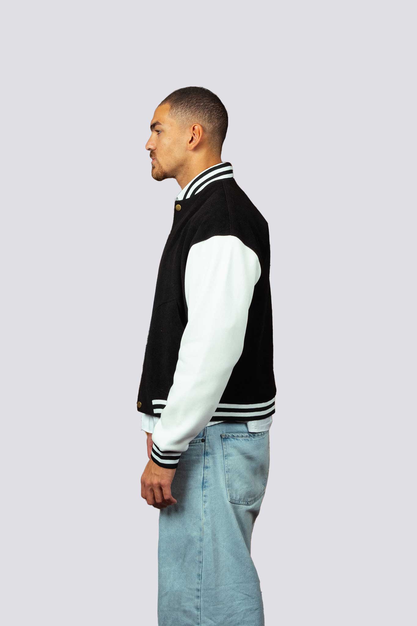Plain Black Varsity Jacket