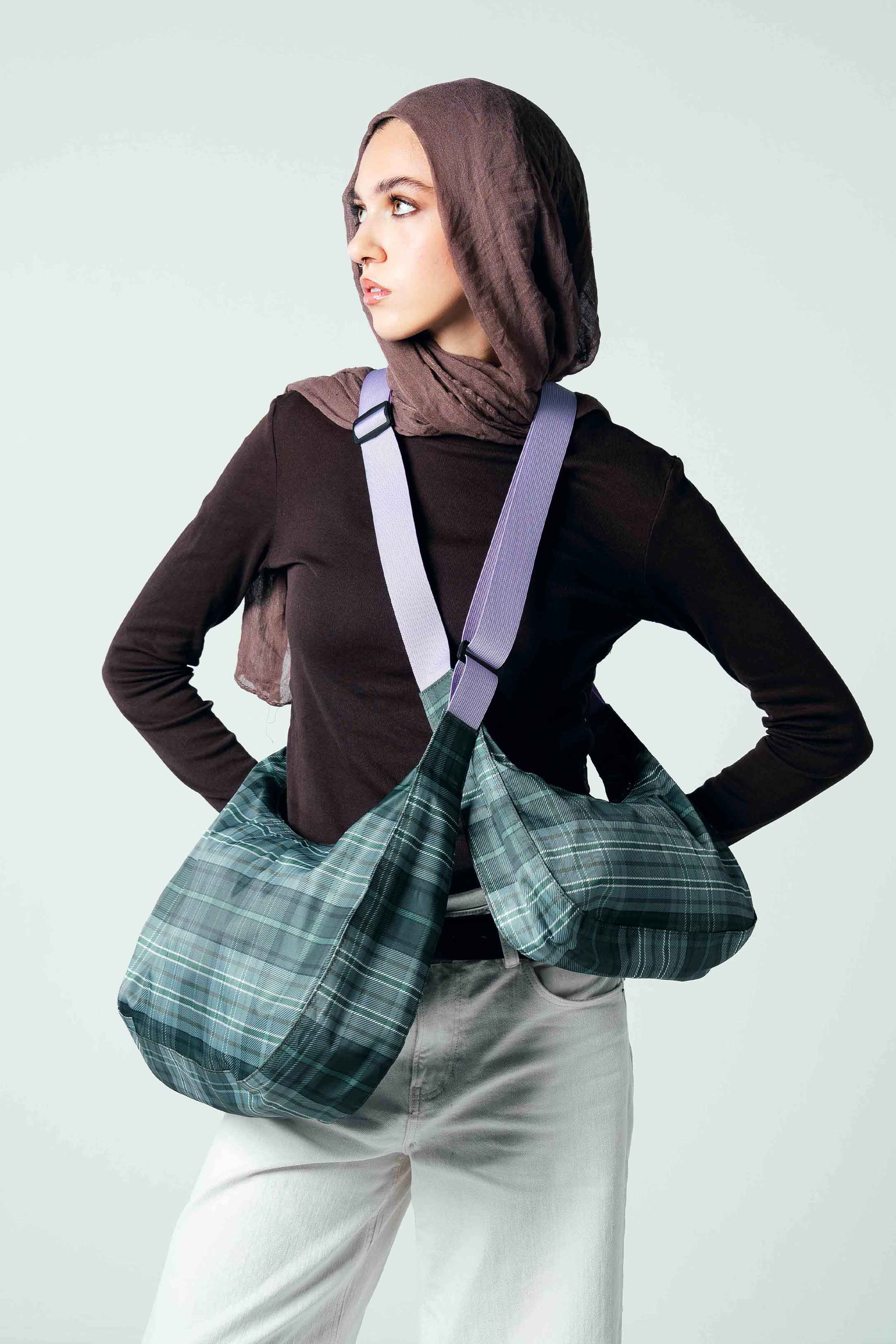 Tartan Crescent Bag