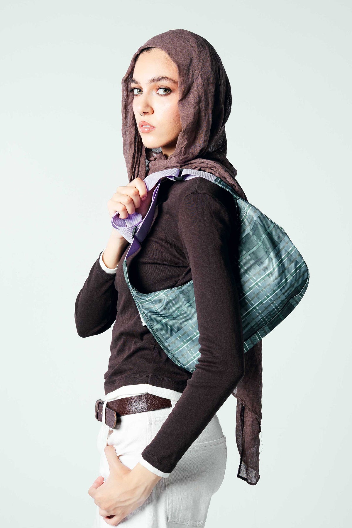Tartan Crescent Bag