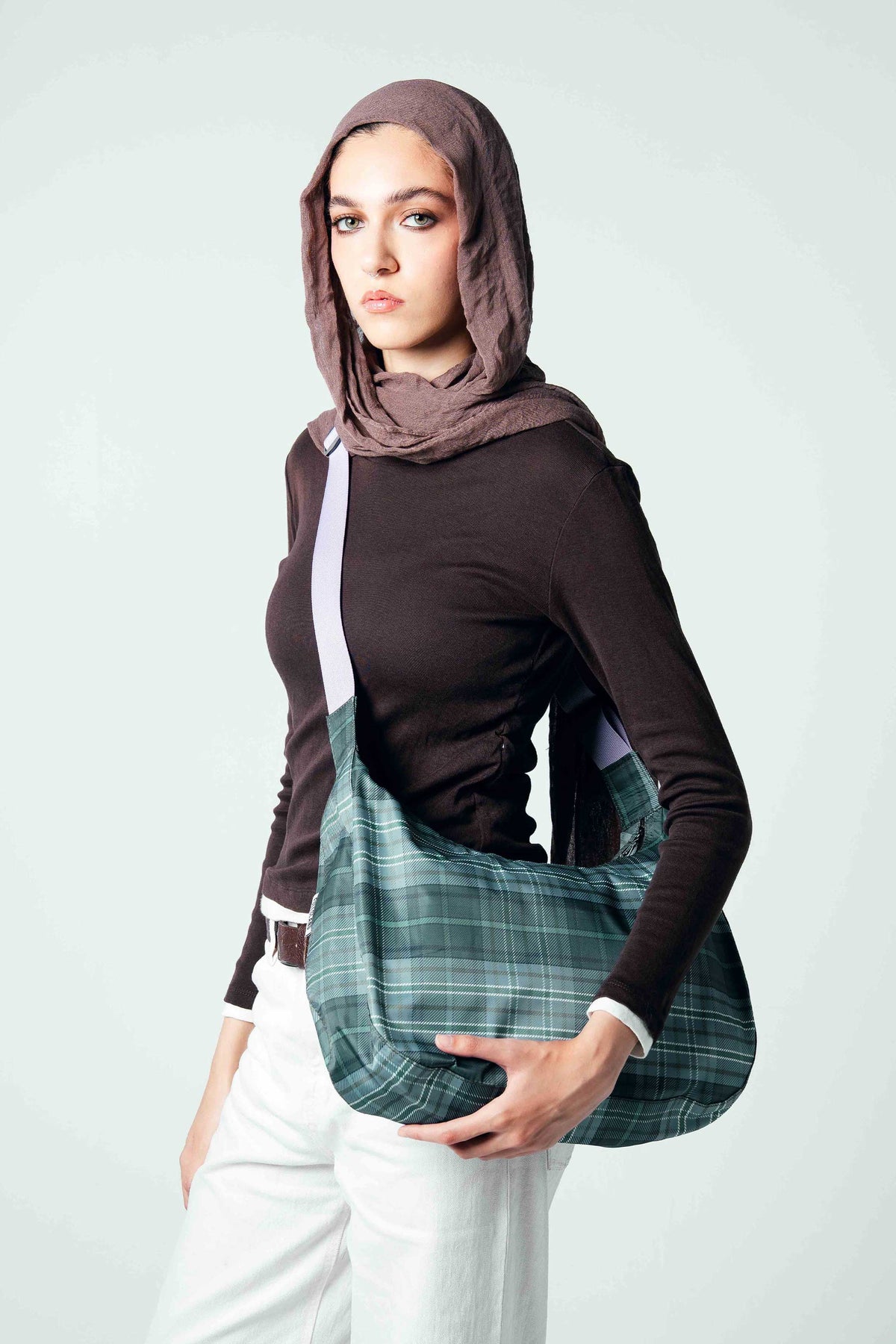Tartan Crescent Bag