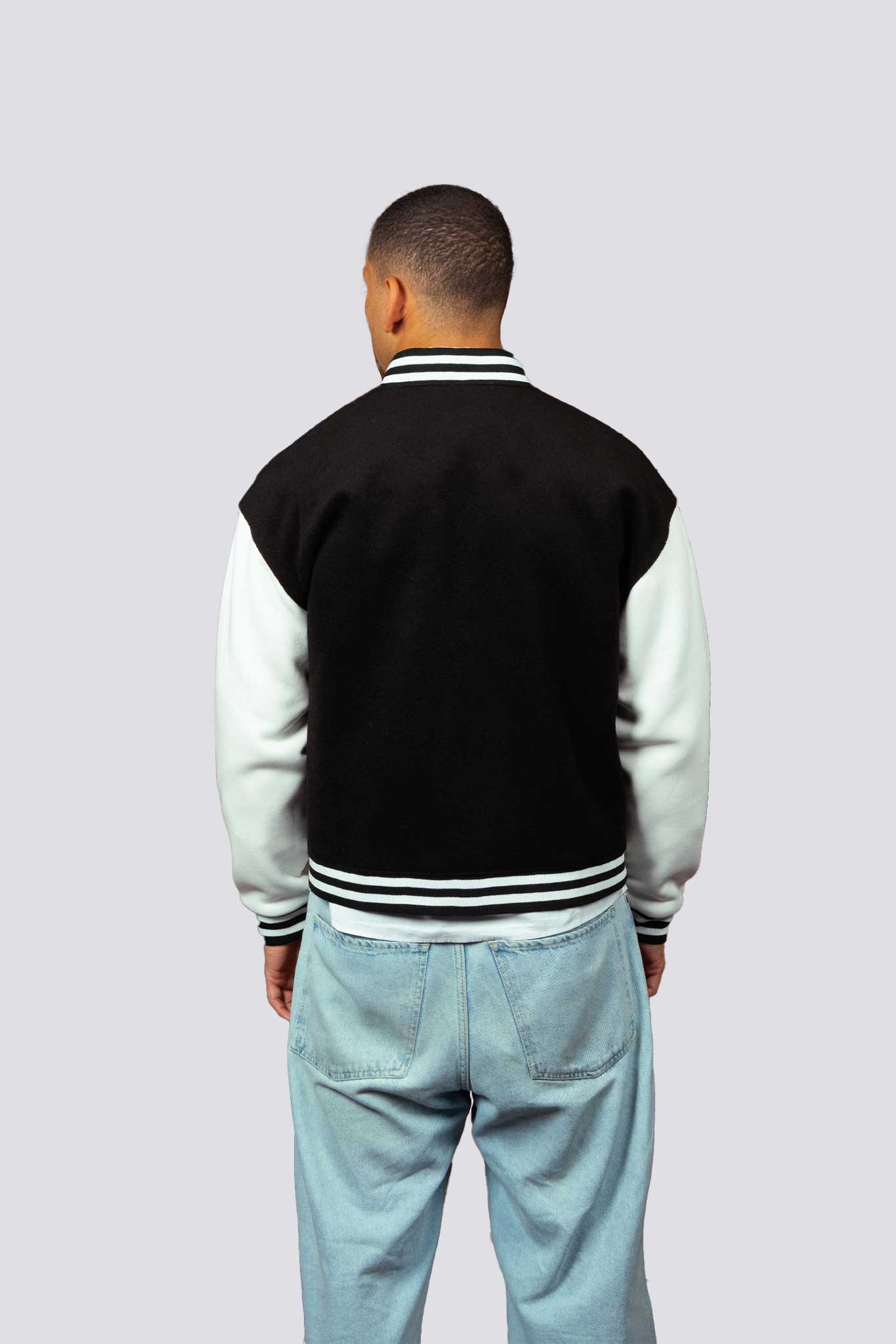 Plain Black Varsity Jacket